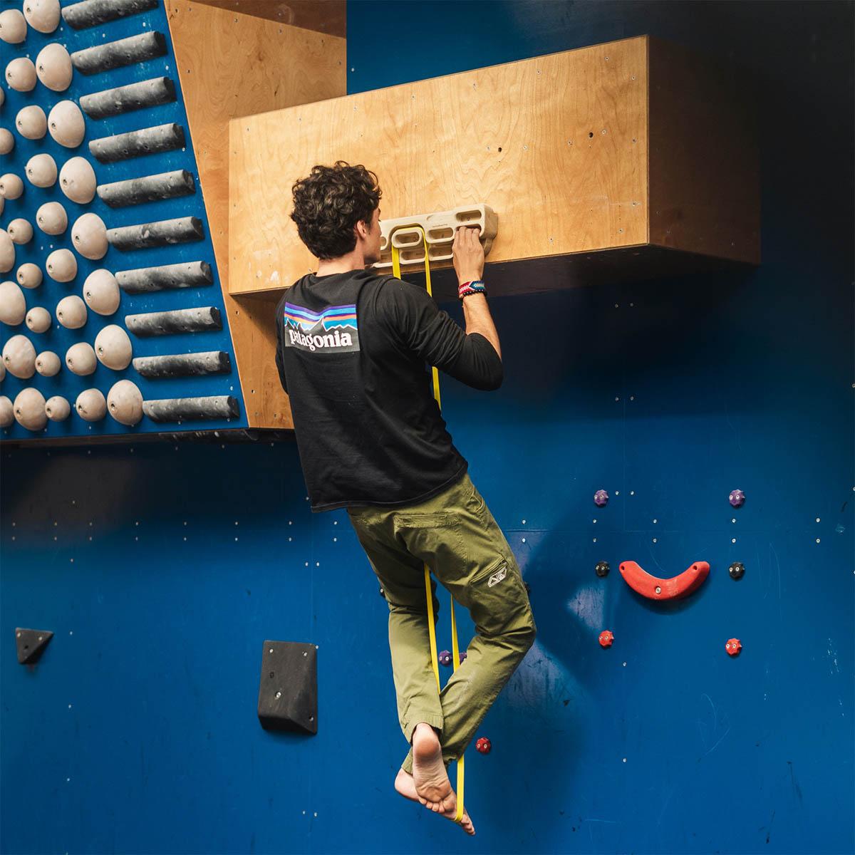 entrainement poutre escalade avec élastique